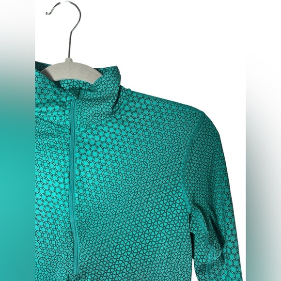Nike Dri-FIT Women’s Green Geometric Half-Zip Long Sleeve Running Top Size Small - Picture 6 of 9